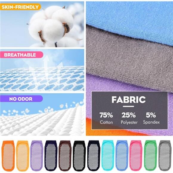 Grip Socks for Women Pilates Yoga Socks Non Slip Hospital Socks Ankle Slipper - Picture 4 of 7